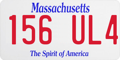 MA license plate 156UL4