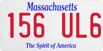 MA license plate 156UL6