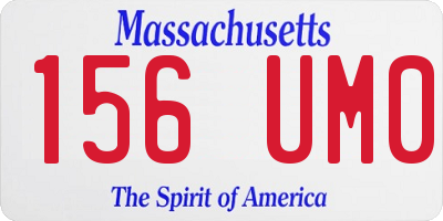 MA license plate 156UM0