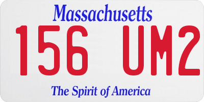 MA license plate 156UM2