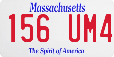 MA license plate 156UM4