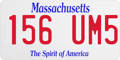 MA license plate 156UM5