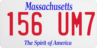 MA license plate 156UM7