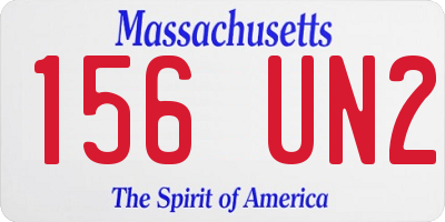 MA license plate 156UN2