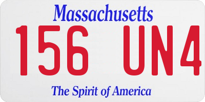 MA license plate 156UN4