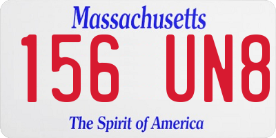 MA license plate 156UN8