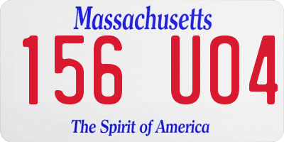 MA license plate 156UO4