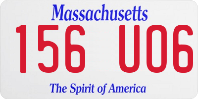 MA license plate 156UO6