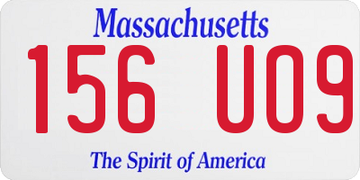 MA license plate 156UO9