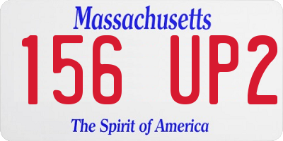 MA license plate 156UP2