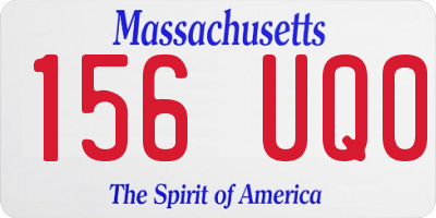 MA license plate 156UQ0