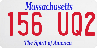 MA license plate 156UQ2