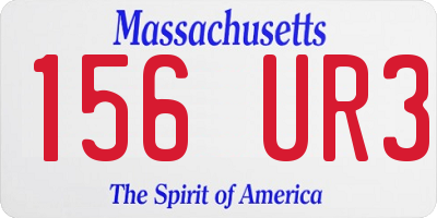 MA license plate 156UR3