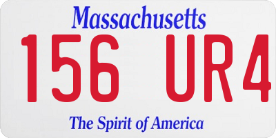 MA license plate 156UR4