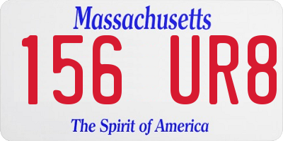 MA license plate 156UR8