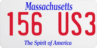 MA license plate 156US3