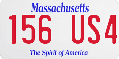 MA license plate 156US4