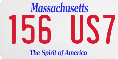 MA license plate 156US7