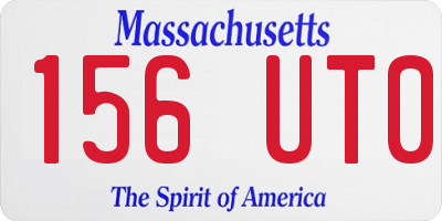 MA license plate 156UT0