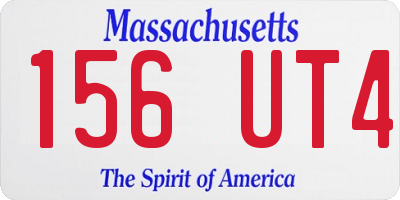 MA license plate 156UT4