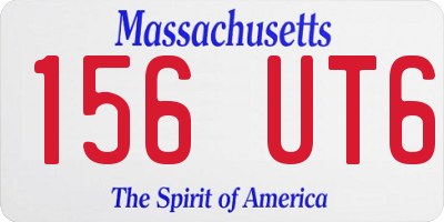 MA license plate 156UT6