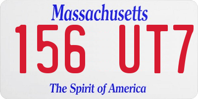 MA license plate 156UT7