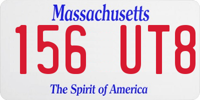 MA license plate 156UT8
