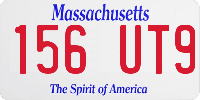 MA license plate 156UT9