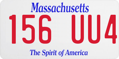 MA license plate 156UU4