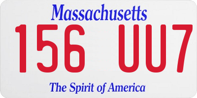 MA license plate 156UU7
