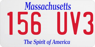 MA license plate 156UV3