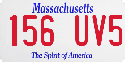 MA license plate 156UV5