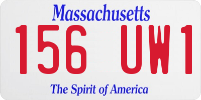 MA license plate 156UW1