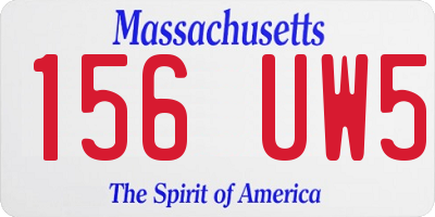 MA license plate 156UW5