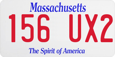 MA license plate 156UX2