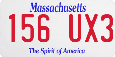 MA license plate 156UX3