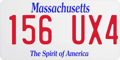 MA license plate 156UX4