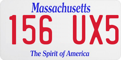 MA license plate 156UX5