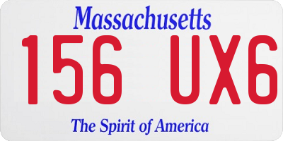 MA license plate 156UX6