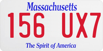 MA license plate 156UX7