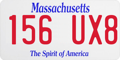 MA license plate 156UX8