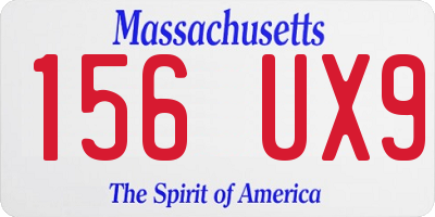 MA license plate 156UX9