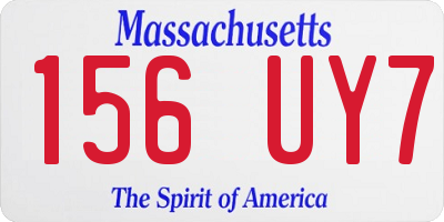 MA license plate 156UY7