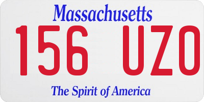 MA license plate 156UZ0