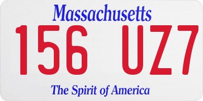 MA license plate 156UZ7