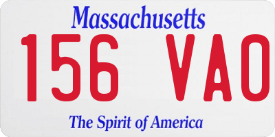 MA license plate 156VA0