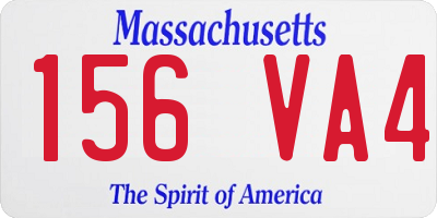 MA license plate 156VA4
