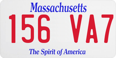 MA license plate 156VA7