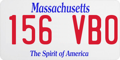 MA license plate 156VB0