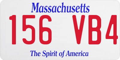 MA license plate 156VB4